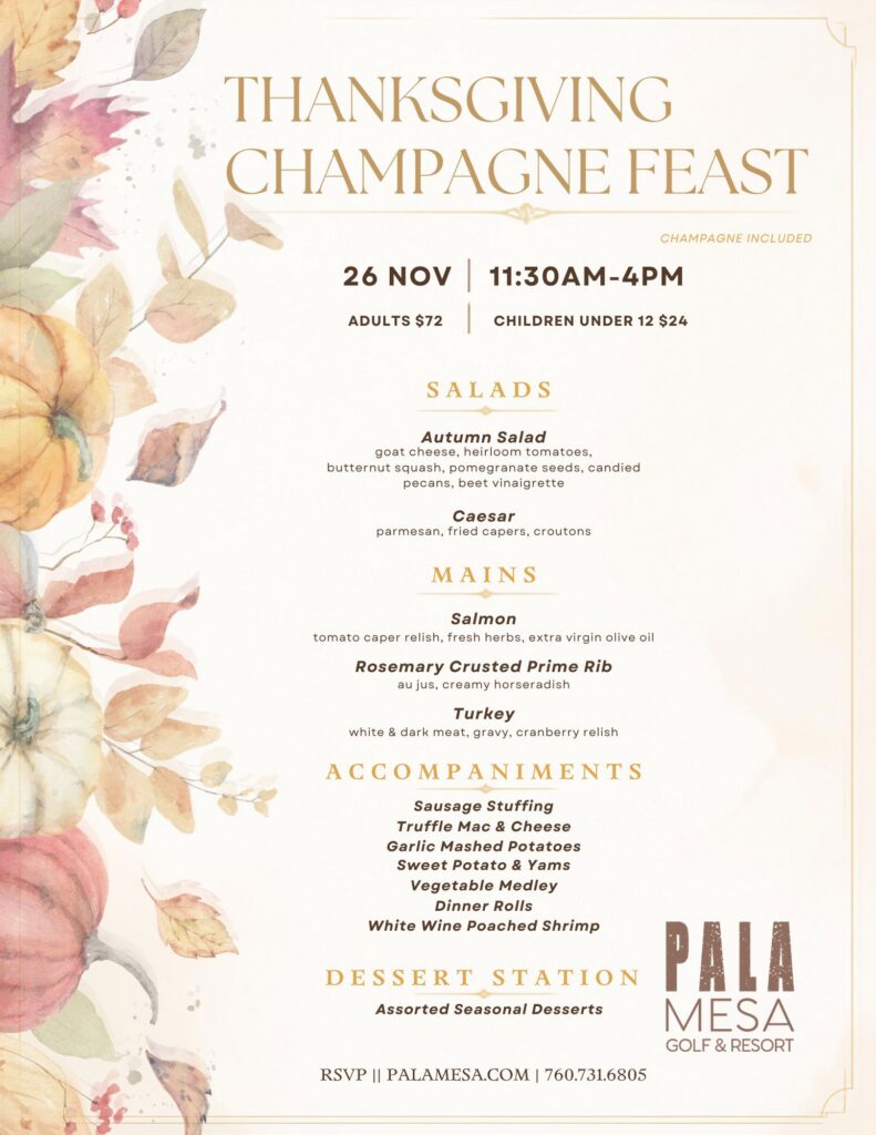Thanksgiving menu